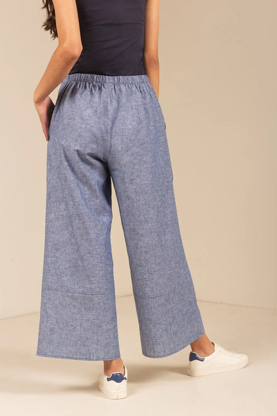 Uzi Pants Linen & Cotton Color Light Blue