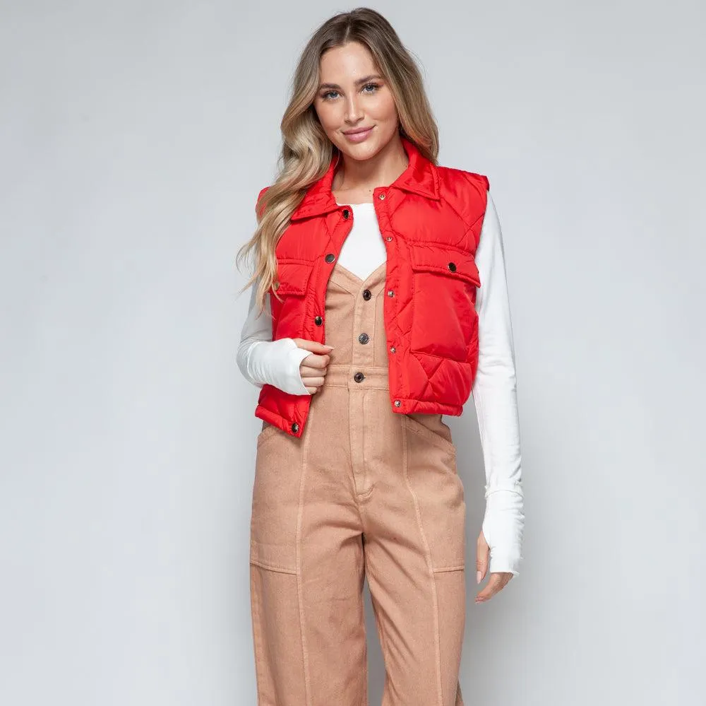 Victoria Snap Down Quilted Crop Vest