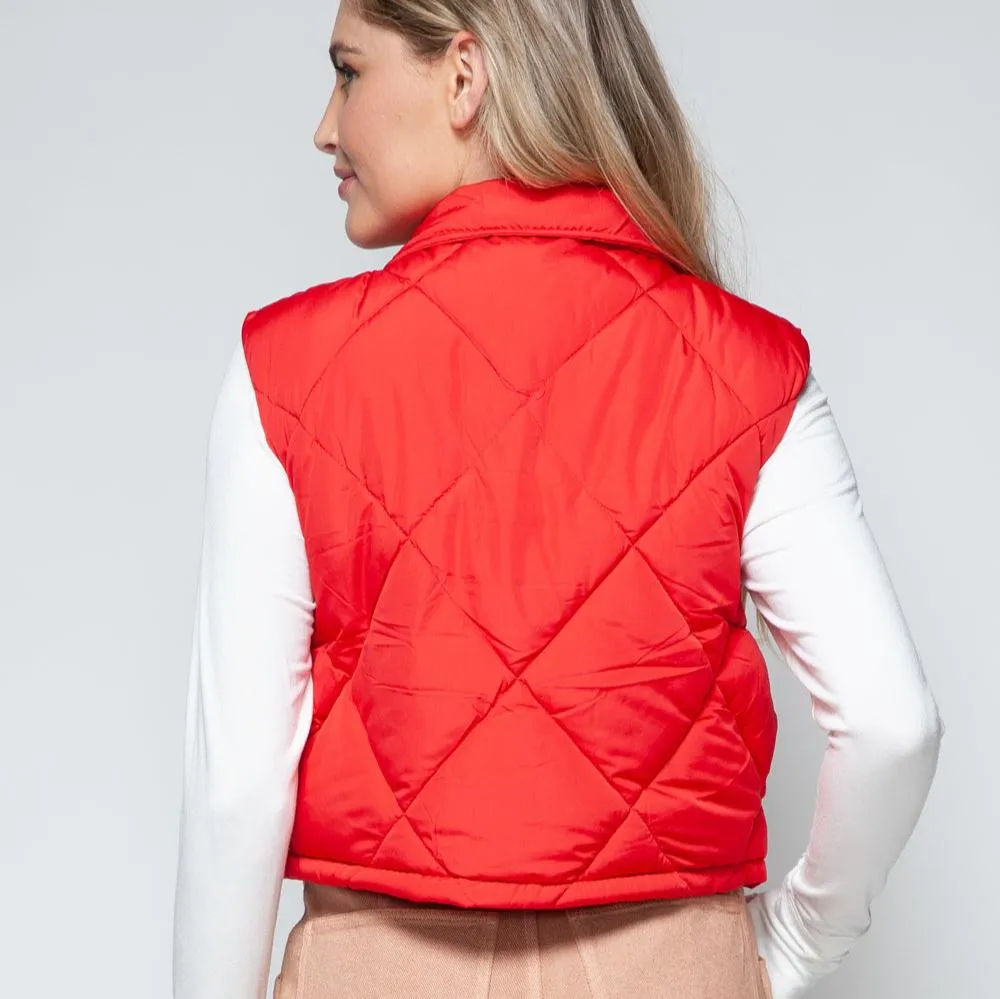 Victoria Snap Down Quilted Crop Vest