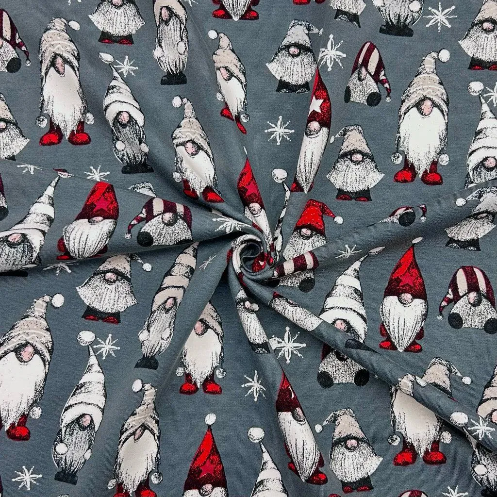 Vintage Gnomes Brushed French Terry Fabric