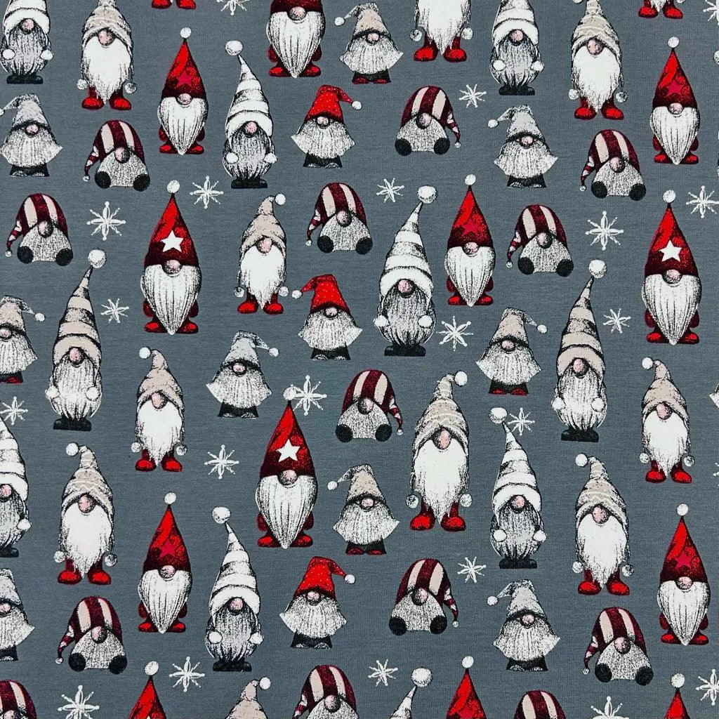 Vintage Gnomes Brushed French Terry Fabric