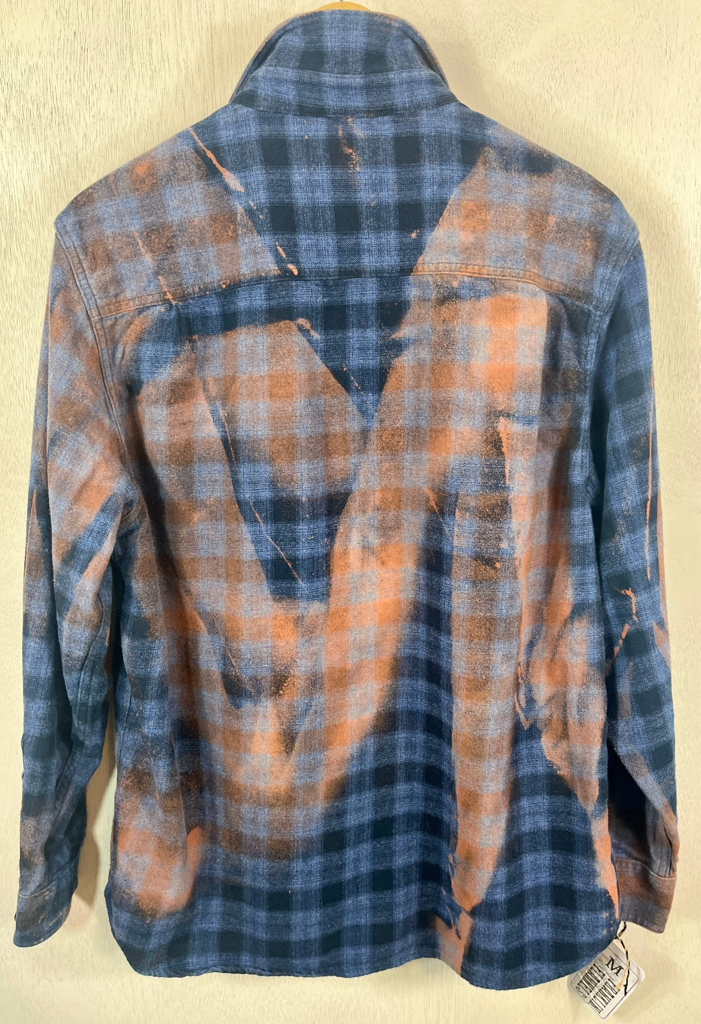 Vintage Navy Blue, Black and Rust Flannel Size Medium