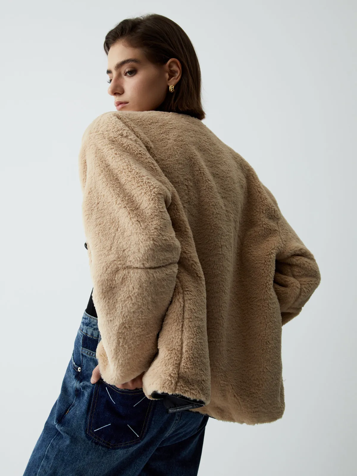 Warm Embrace Graceful Faux Fur Coat