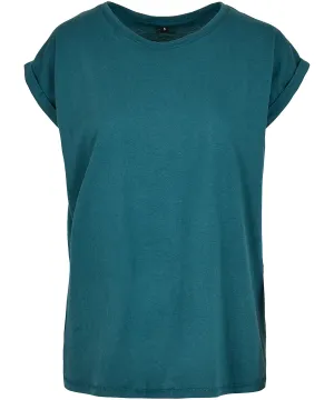 Womens extended shoulder tee | Teal