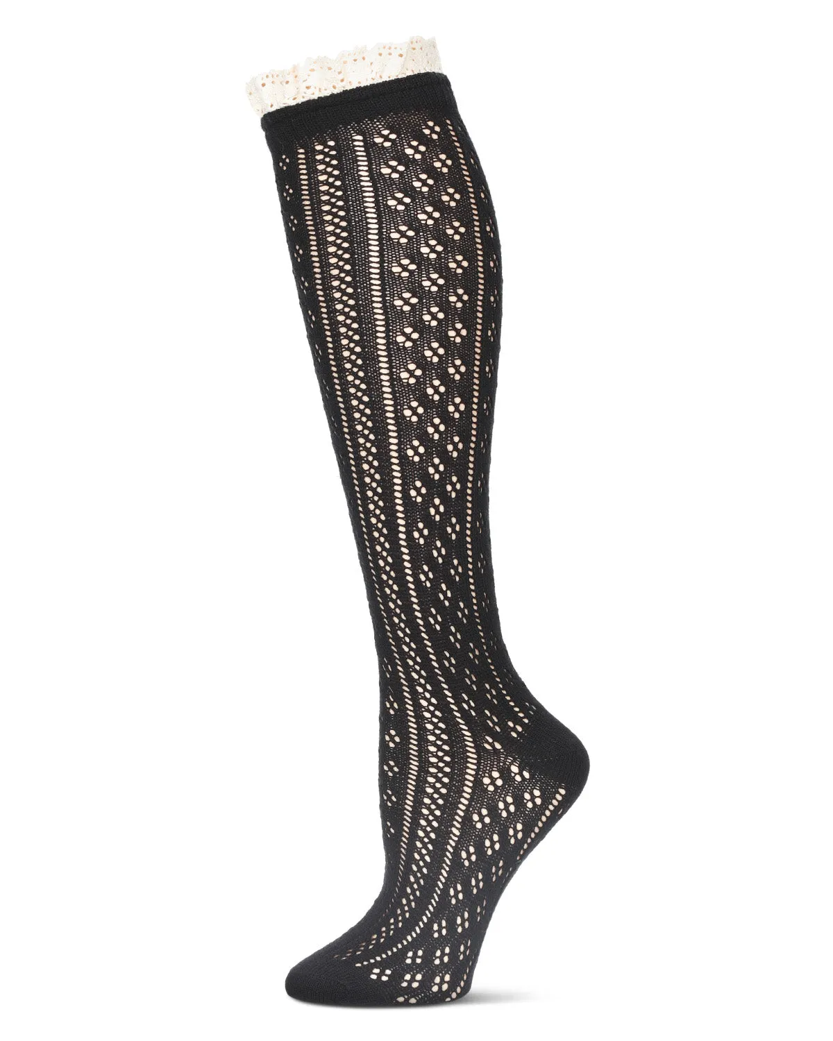 Women's Eyelet Romance Knee-High Socks