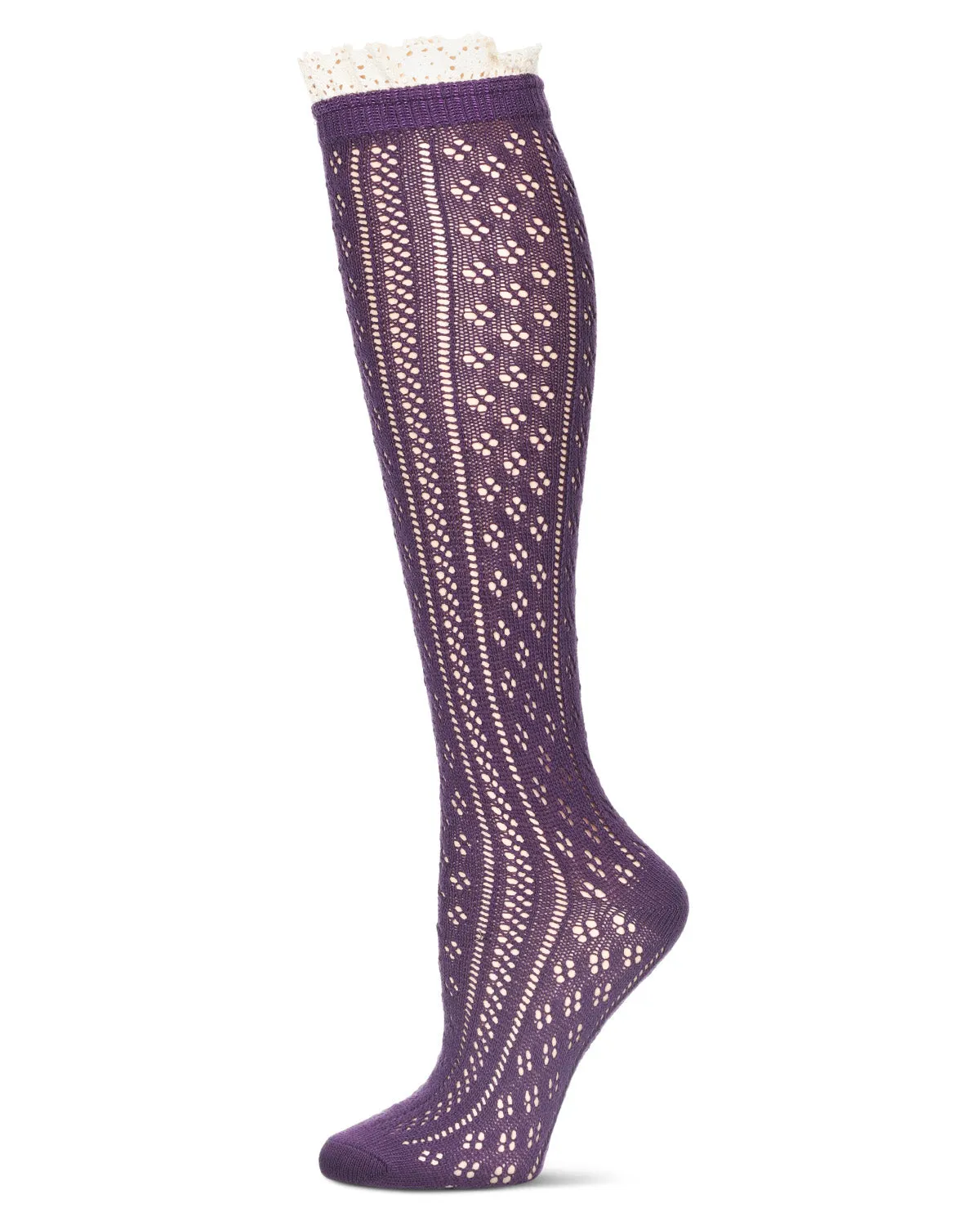 Women's Eyelet Romance Knee-High Socks