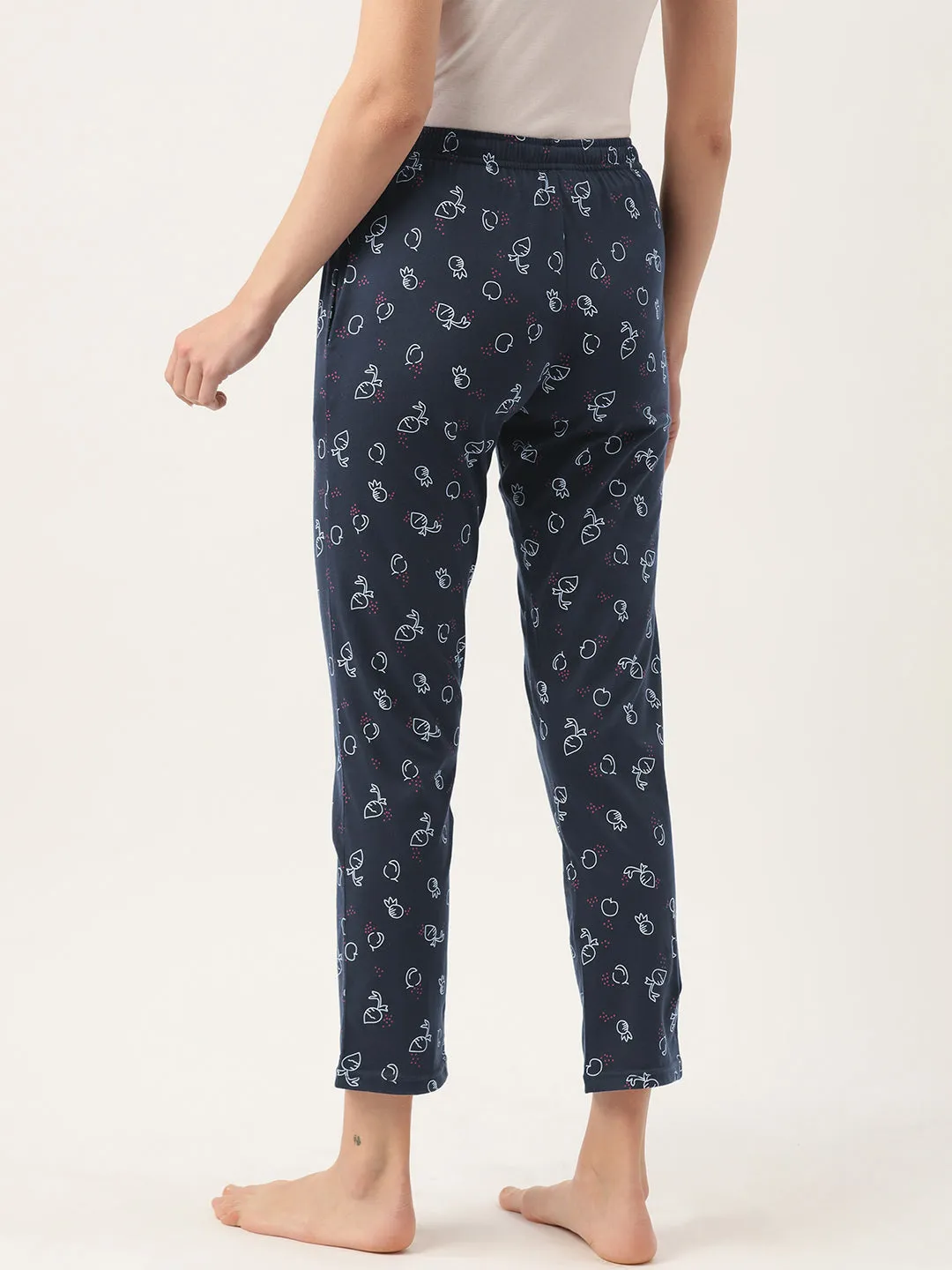 Women's Printed Cotton Navy Blue Lounge Pants | LDLW-2334-1 |