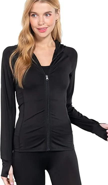 Women's Zip Up Long Sleeves Jogger Hoodie Workout Track Jacket