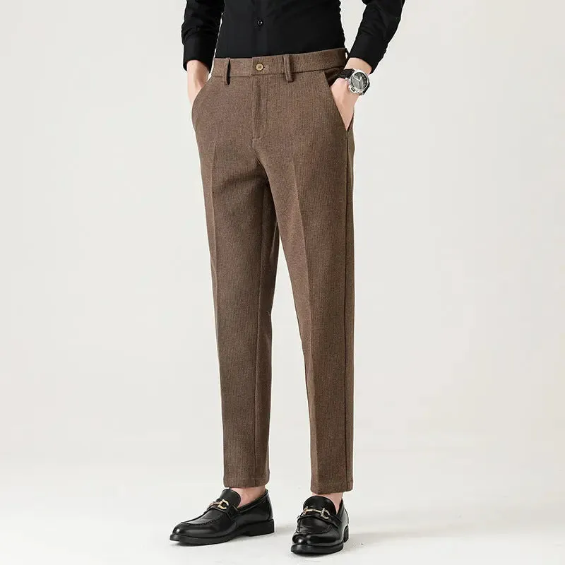 Woolen Men's Casual Stretch Suit Pants