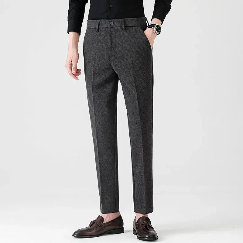 Woolen Men's Casual Stretch Suit Pants