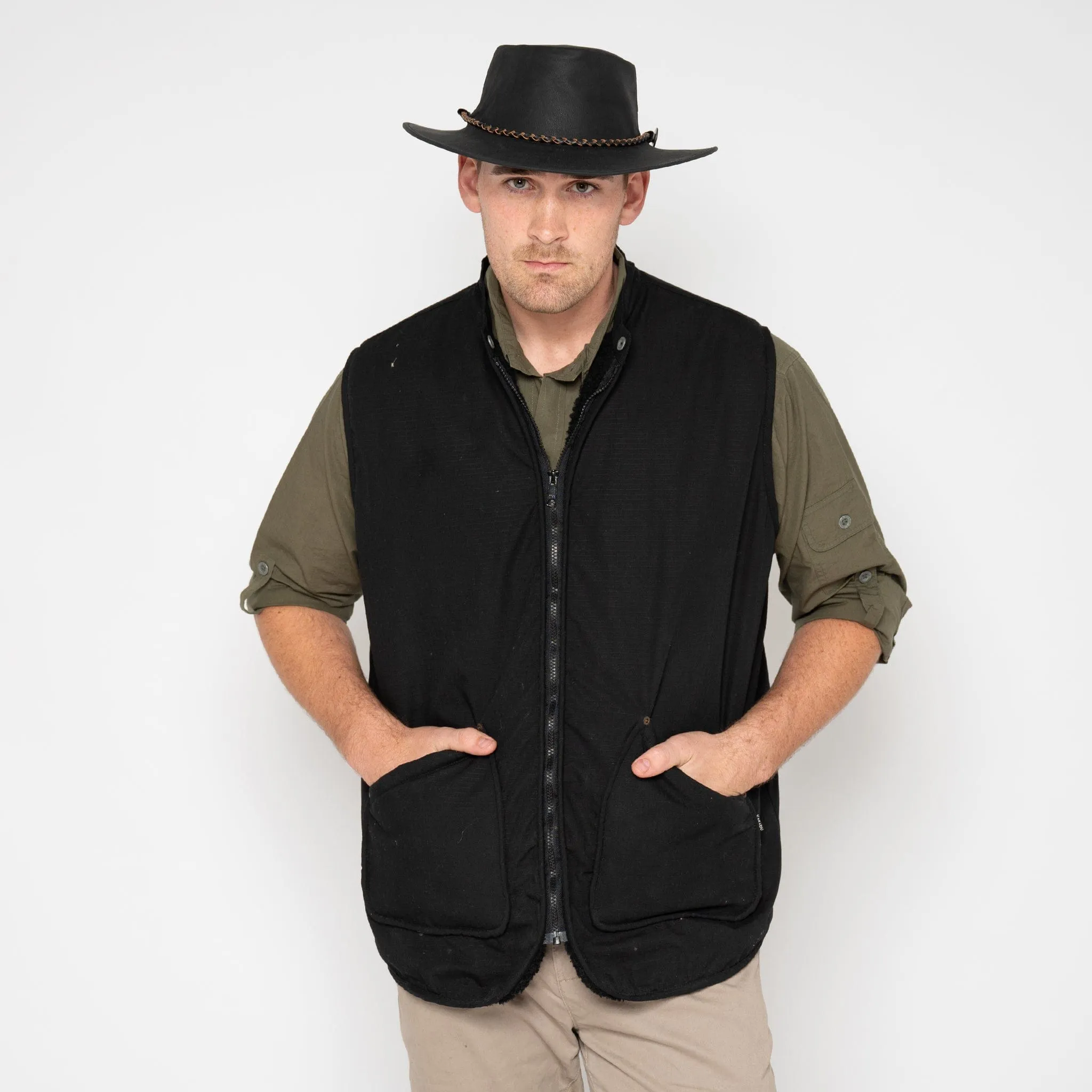 Wooli Vest & Button-In Liner in Black