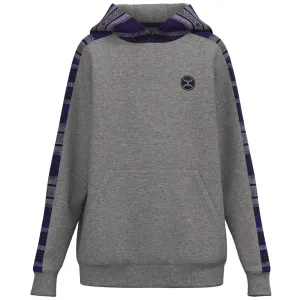 Youth "Canyon" Grey w/Navy Blue Aztec Hoody